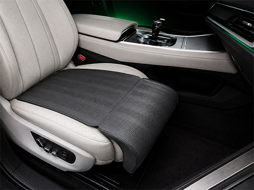Car seat cushion with extended thigh-rest leg support