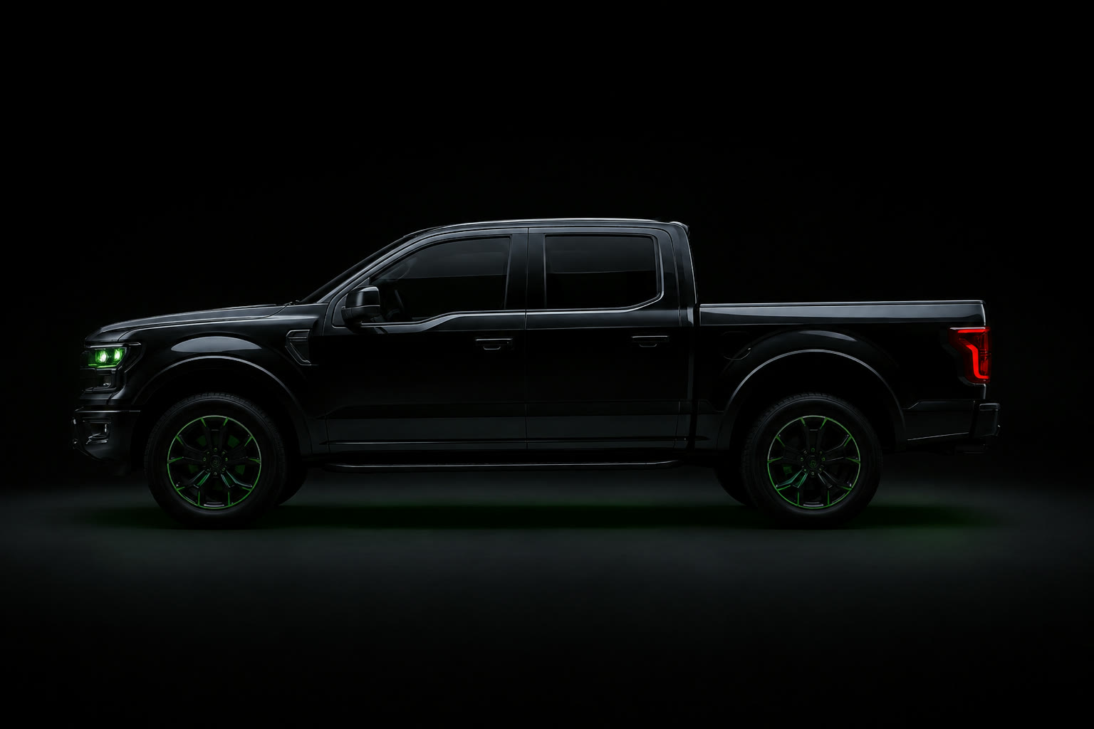 Pickup truck side profile